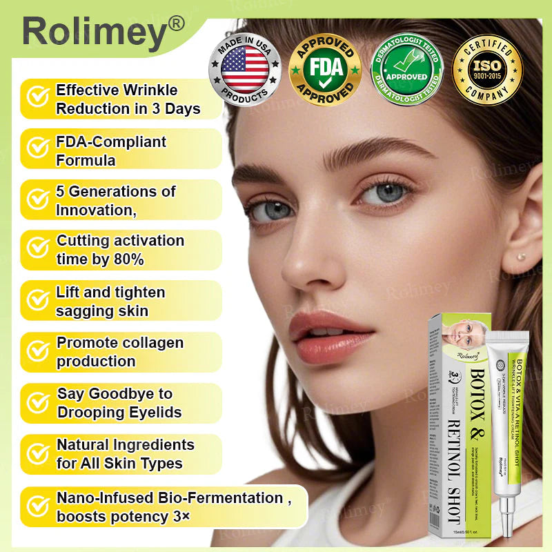 🪄💫Made and shipped from the USA 💫Rolimey® Botox & Vita-A Retinol Shot Wrinkle-Lift Tightening cream - Last Day Promotion 70% OFF