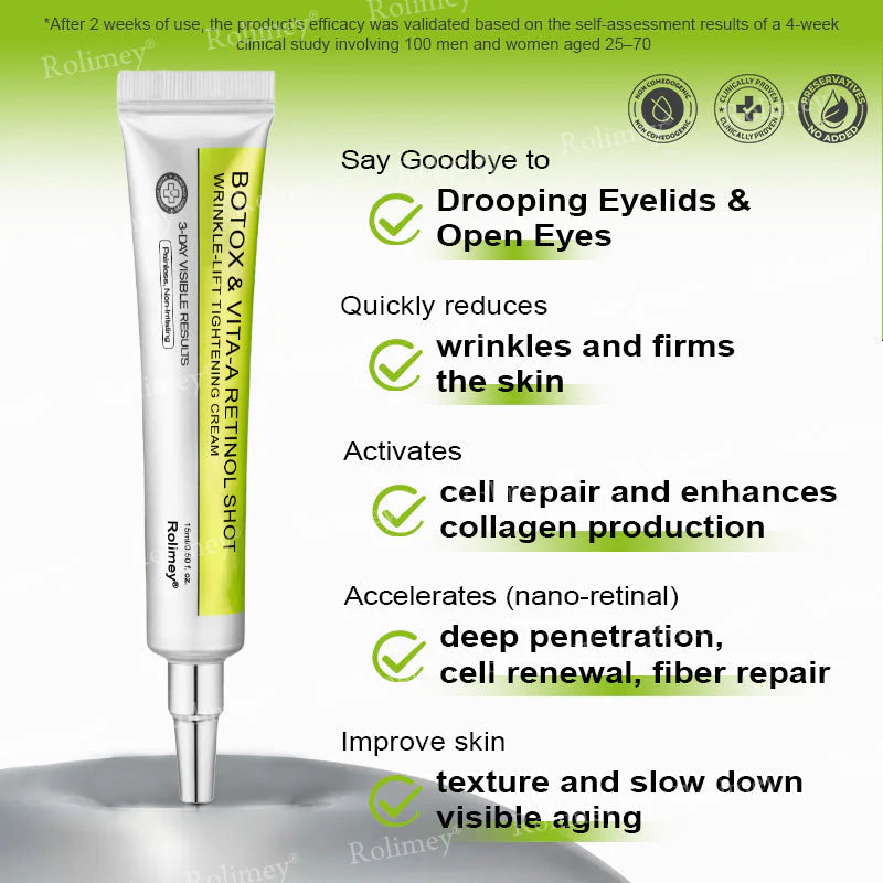 🪄💫Made and shipped from the USA 💫Rolimey® Botox & Vita-A Retinol Shot Wrinkle-Lift Tightening cream - Last Day Promotion 70% OFF