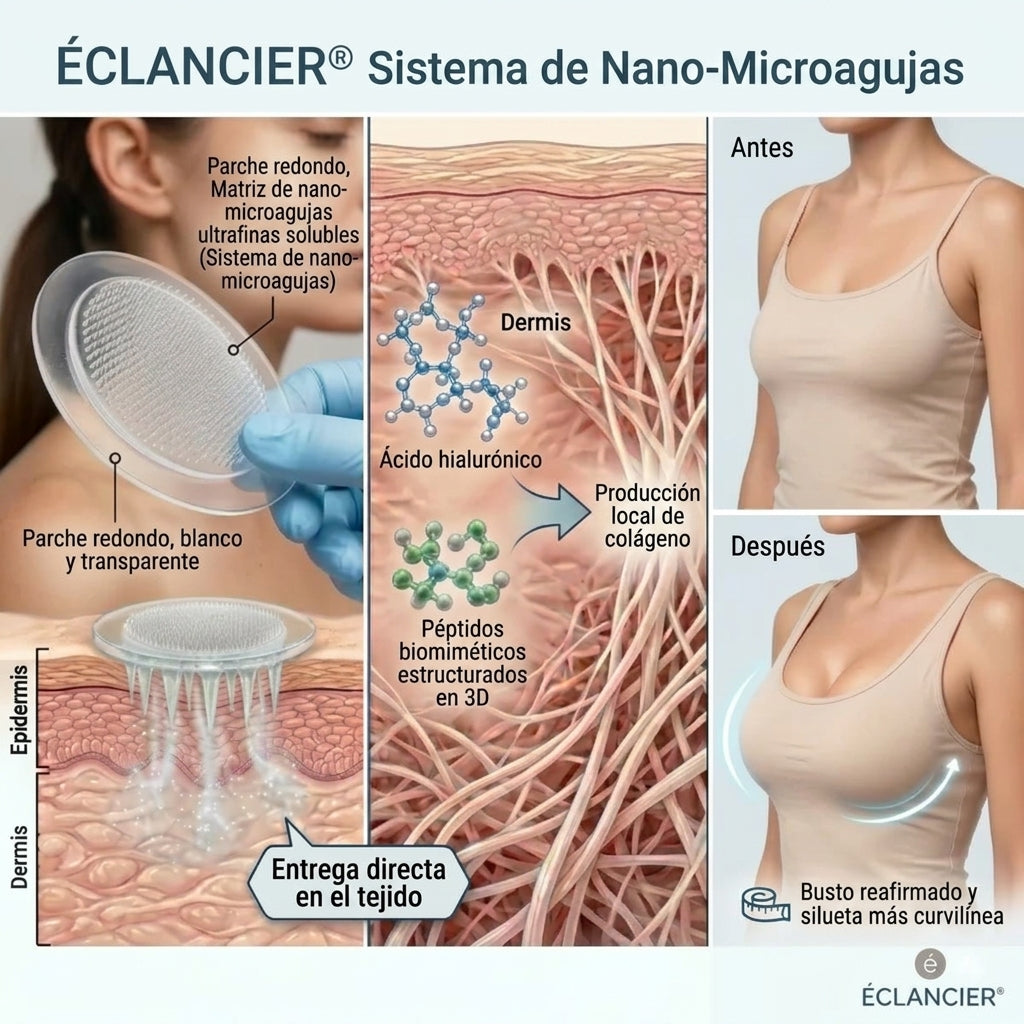 ÉCLANCIER®: adhesivo avanzado de microagujas nano para el aumento mamario dirigido