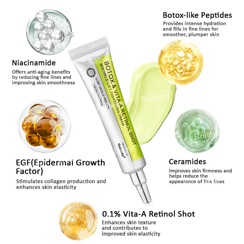 🪄💫Made and shipped from the USA 💫Rolimey® Botox & Vita-A Retinol Shot Wrinkle-Lift Tightening cream - Last Day Promotion 70% OFF