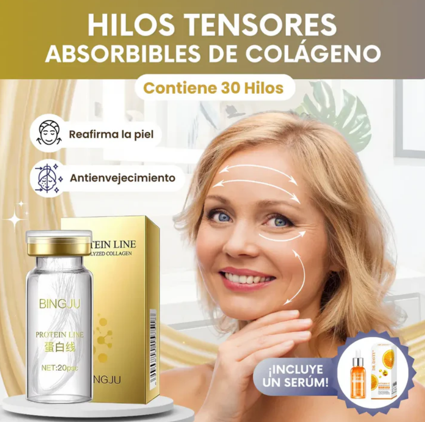 Conjunto de fios de colágeno absorvíveis para lifting + Sérum